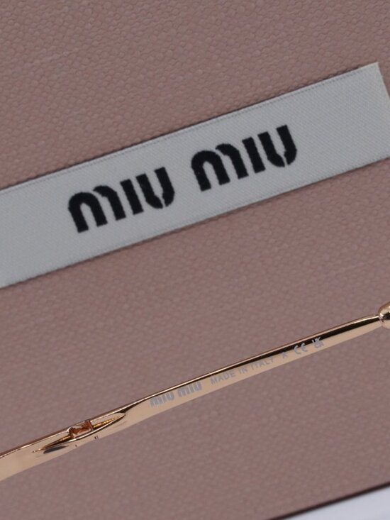 Miu Miu MU52YS ZVF1V1 Oval Sunglasses – Pink Gold\\Dark Blue main image 5